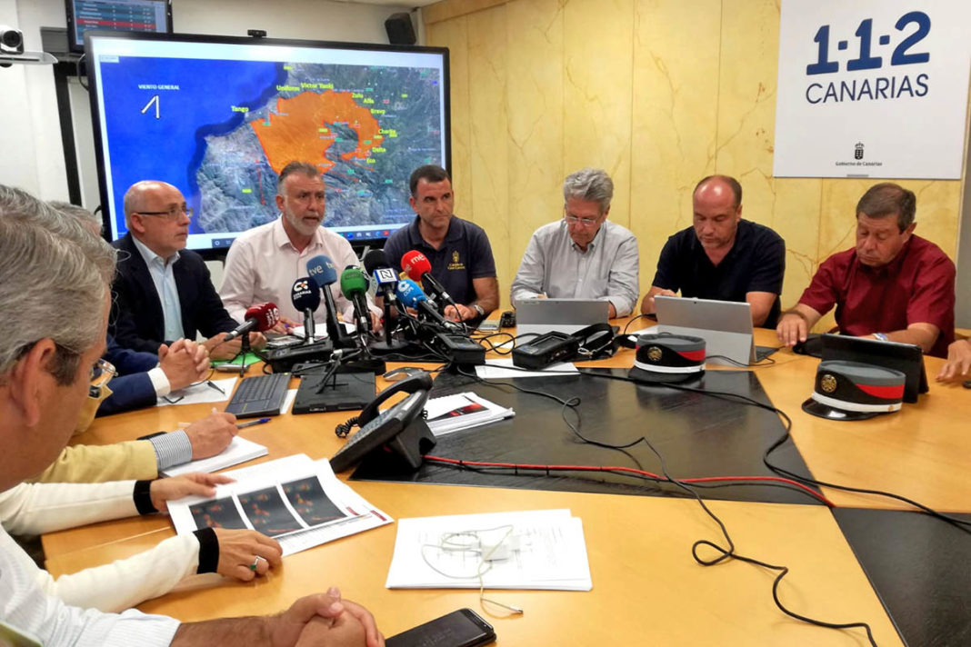 Rueda de prensa ofrecida hoy sobre el incendio de Gran Canaria