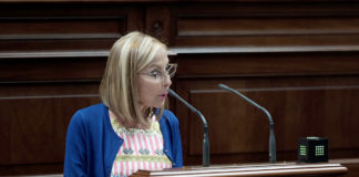 Australia Navarro durante una pasada intervención en el Pleno del Parlamento de Canarias. Cedida. NOTICIAS 8 ISLAS