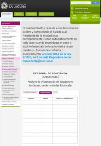 Página de la web del Ayuntamiento de La Laguna. NOTICIAS 8 ISLAS