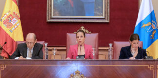 La alcaldesa Patricia Hernández presidiendo el pleno. Cedida. NOTICIAS 8 ISLAS.