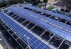 Las dos plantas fotovoltaicas instaladas en la cubierta del aparcamiento del Metropol. Cedida. NOTICIAS 8 ISLAS.