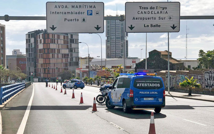 Contro entrada a Santa Cruz de Tenerife./ Twitter @PoliciaLocalSC