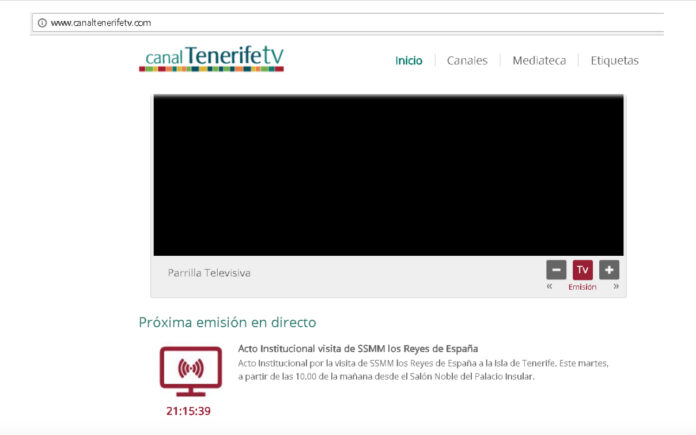 Pantalla en negro del Canal Tenerife TV. NOTICIAS 8 ISLAS.