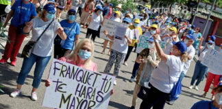 Manifestación trabajadores de Ansina y del Cidemat. Manuel Expósito. NOTICIAS 8 ISLAS.