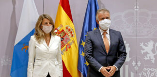 Yolanda Díaz y Ángel Víctor Torres en el Ministerio de Trabajo./ Cedida.