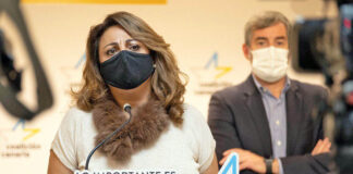 Cristina Valido durante la presentación Rescate Social de Canarias./