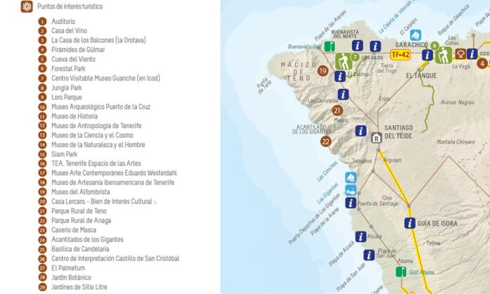 Detalle del nuevo mapa de puntos de interés turístico.