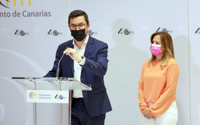 Los diputados del Grupo Nacionalista Canario, Pablo Rodríguez y Rosa Dávila./ Cedida.