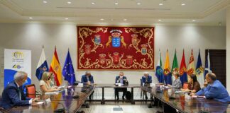 Sesión extraordinaria hoy del Consejo de Gobierno en el Parlamento de Canarias./ Cedida.