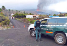 Erupcion en La Palma./ Twitter @guardiacivil