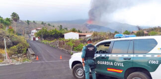 Erupcion en La Palma./ Twitter @guardiacivil