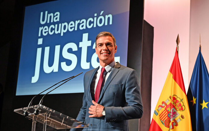 Pedro Sánchez, presidente del Gobierno de España, en un momento de la conferencia en Casa de América./ Pool Moncloa - Borja Puig de la Bellacasa.