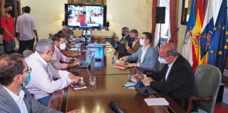 Reunión hoy de la Comisión Mixta para la reconstrucción, recuperación y apoyo a la isla de La Palma./ Cedida.