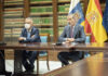 El Rey Felipe VI participó hoy vía telemática en la reunión del Comité Director del PEVOLCA./ Cedida.