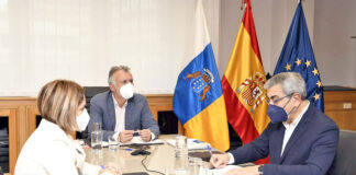 El presidente de Canarias, Ángel Víctor Torres, intervino esta tarde en una nueva Comisión Mixta para la Reconstrucción, Recuperación y Apoyo a la Isla de La Palma./ Cedida.