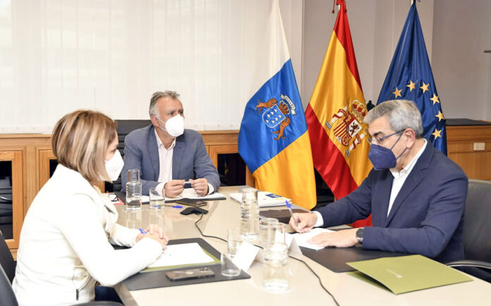 El presidente de Canarias, Ángel Víctor Torres, intervino esta tarde en una nueva Comisión Mixta para la Reconstrucción, Recuperación y Apoyo a la Isla de La Palma./ Cedida.