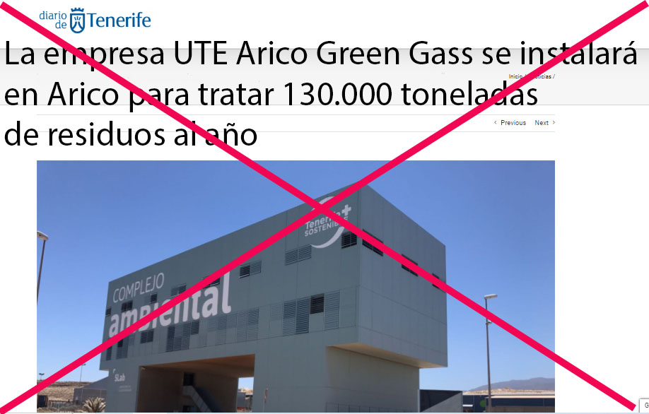 Fracasa la adjudicación para tratar 130.000 t. de residuos en Arico que el Cabildo anunciara en marzo a bombo y platillo