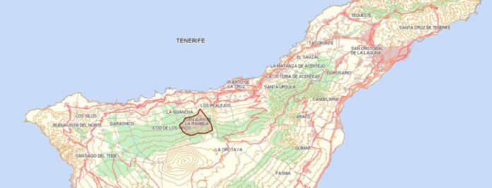 Perímetro actual del Incendio Forestal en Tenerife./ Cedida.