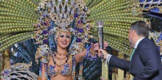 Adriana Peña Fumero, con la fantasía "Lisboa", Reina del Carnaval 2023. | Cedida.