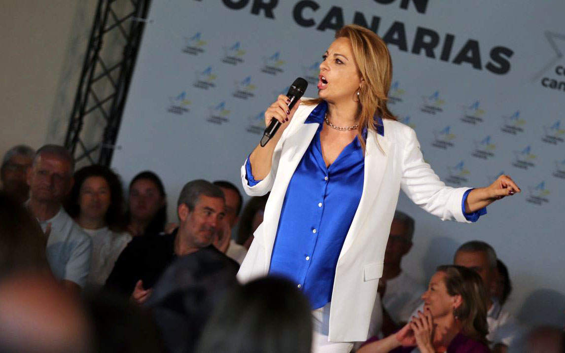 23J | Cristina Valido denuncia el "postureo electoral" de Sánchez en Tenerife donde no habló de Canarias