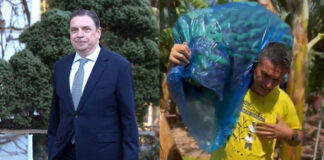 El ministro Luis Planas y el portavoz de la plataforma, Juan Carlos Rodríguez. | Cedida.