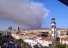 El incendio forestal de Arafo-Candelaria visto desde Santa Cruz de Tenerife. | @112Canarias
