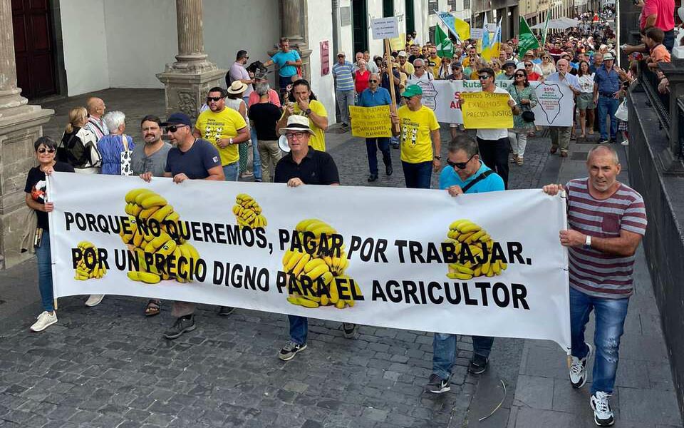 La Palma | Un millar de personas se manifiestan para salvar de la ruina a miles de familias que cultivan plátano 