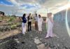 Visita de Poli Suarez al CEIP La Laguna afectado por el volcán. Archivo