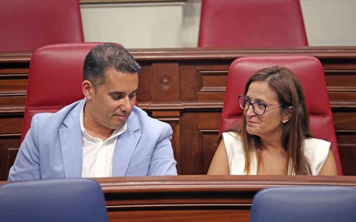 Los diputados de NC-bc por Fuerteventura y Lanzarote, Natalia Santana y Yoné Caraballo.