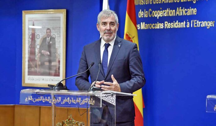 Rueda de prensa de Fernando Clavijo en su reciente visita a Marruecos.