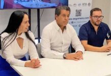 El representante de la AEG, Fernando Morales; el presidente del CEST, Javier Cabrera, y la vicepresidenta, Raquel Arroyo, han dado a conocer la programación completa del encuentro.