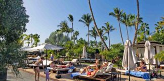 Varios turistas descansan en un establecimiento alojativo canario. | Ashotel.